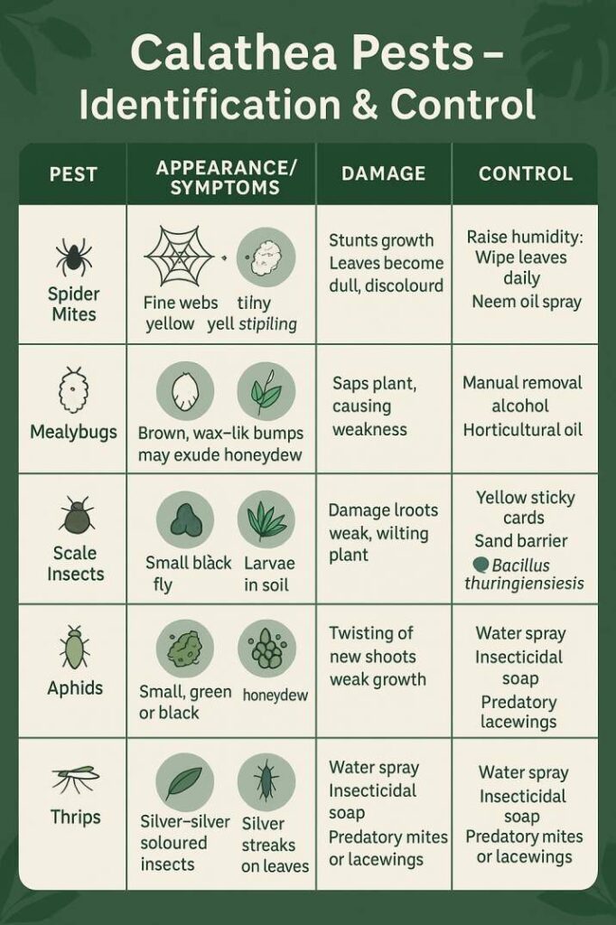 Common Calathea Pests: Identification, Treatment, and Prevention 7 Calathea pest comparison chart